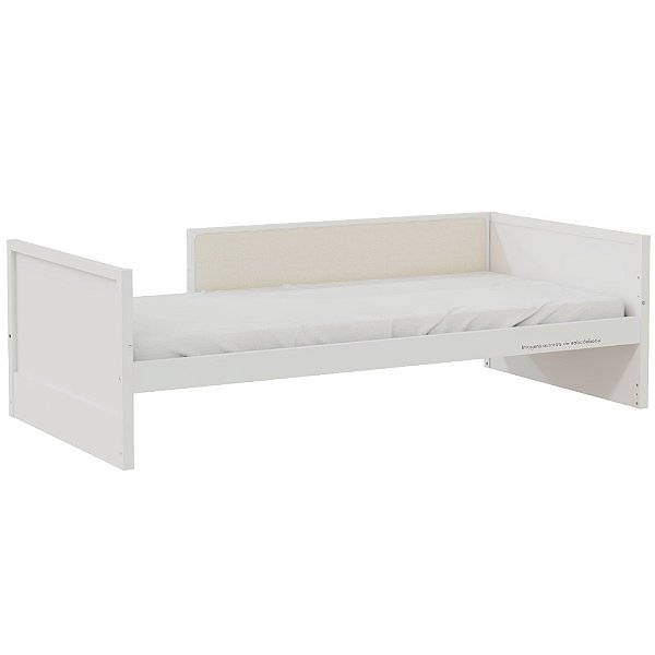 Cama Infantil Link - Com Meia Grade Em Palha Natural - Branco