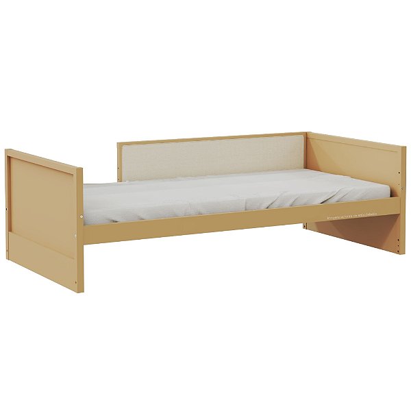 Cama Infantil Link - Com Meia Grade Em Palha Natural - Capuccino