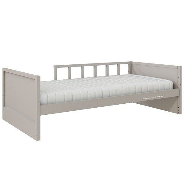 Cama Infantil Link - Com Meia Grade Palitada - Cinza