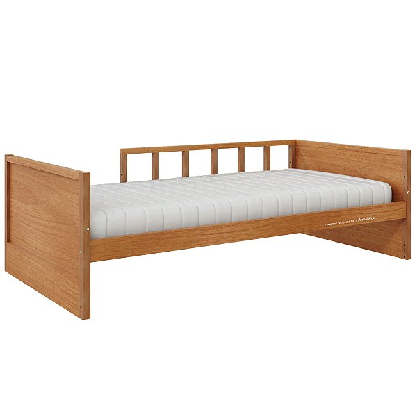 Cama Infantil Link - Com Meia Grade Palitada - Madeira