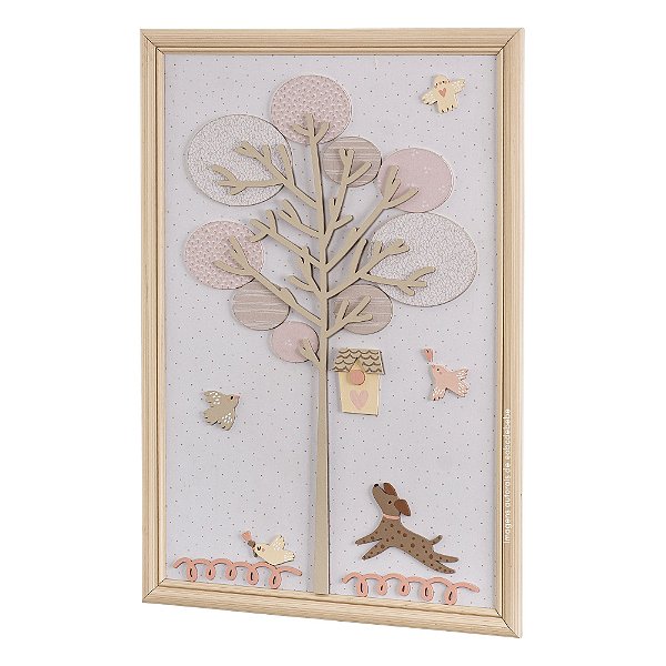 Quadro Decorativo Infantil De Parede Árvore Com Pássaros G - Árvore - 110023