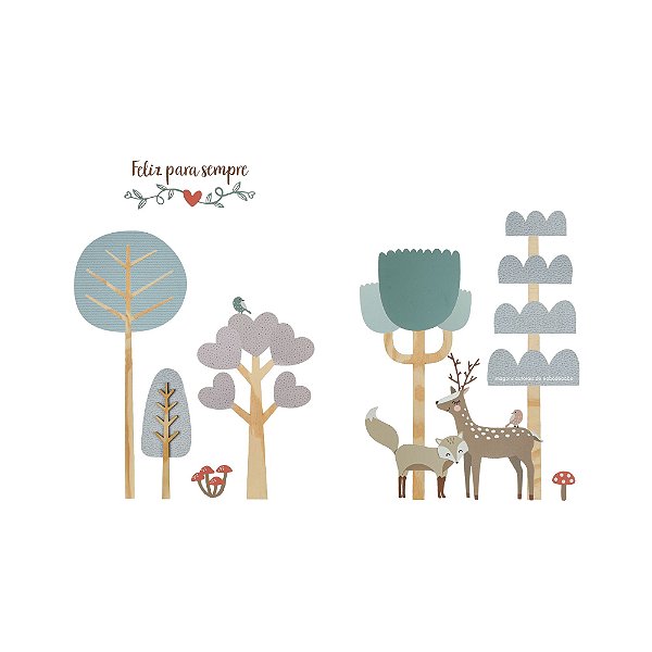 Painel De Parede Infantil Floresta Em MDF Menor - Bosque - 92012
