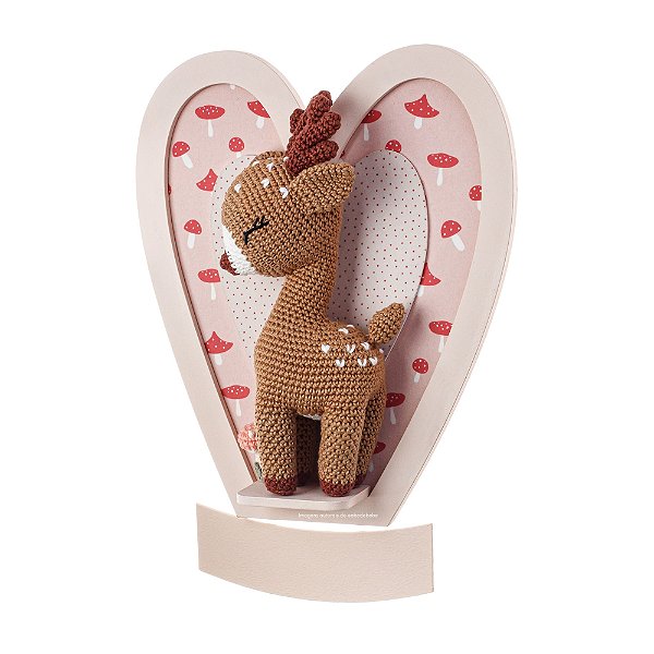 Quadro Amigurumi Bambi Personalizado Para Quarto De Bebê - Bosque - 92026 - Personalizado