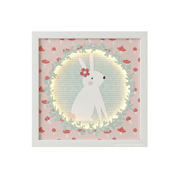 Quadro Com Luz Coelhinho - Bosque - 92502