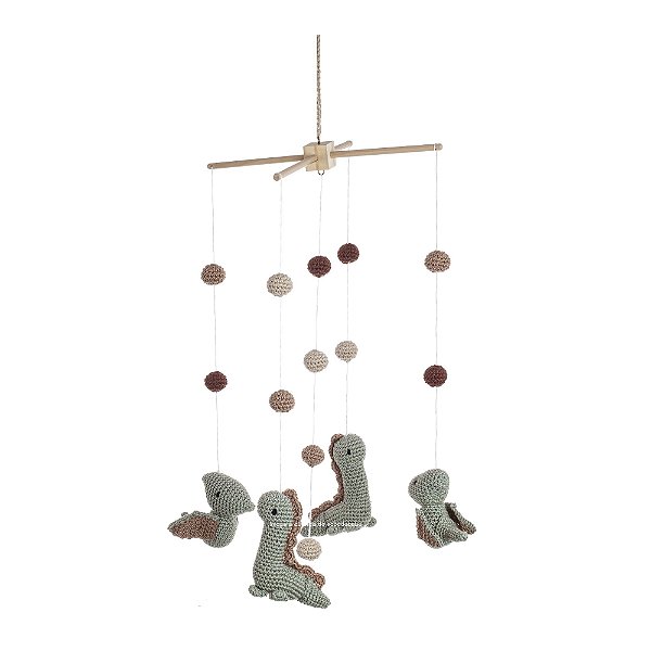 Móbile Amigurumi Em Crochê Decorativo Para Berço - Dinos - 94110
