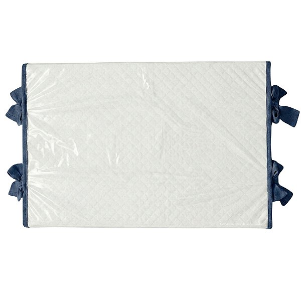 Trocador Reto - Malha Jacquard - Azul Marinho Tirreno