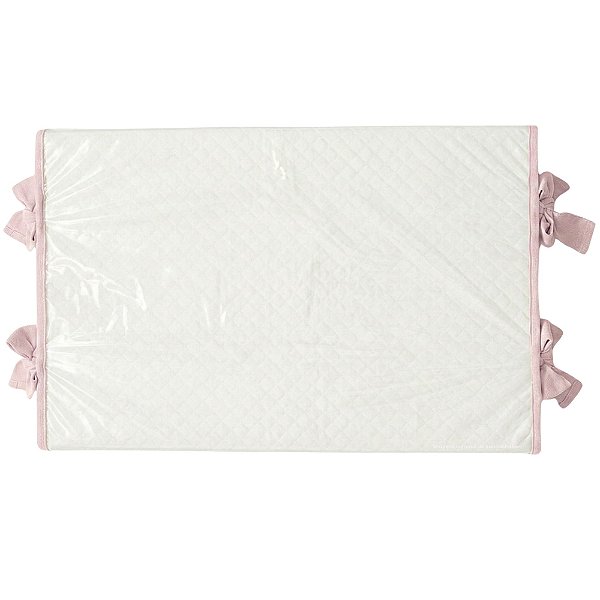 Trocador Reto - Malha Jacquard - Rosa Pastel