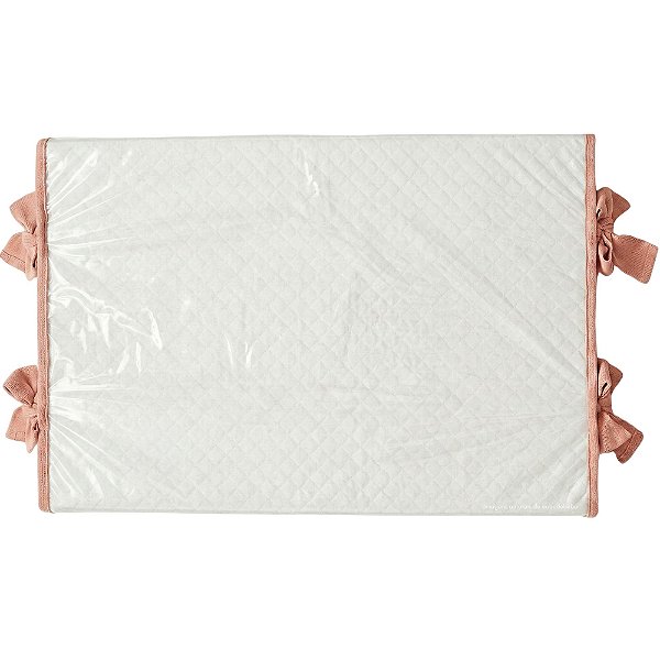 Trocador Reto - Malha Jacquard - Salmão Rosê