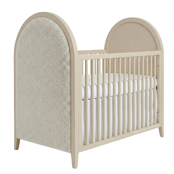 Berço Luna Soft - Areia / Bouclê Off White