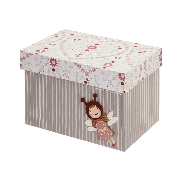 Caixa Organizadora M Infantil Para Quarto de Bebê - Fadinhas - 103061