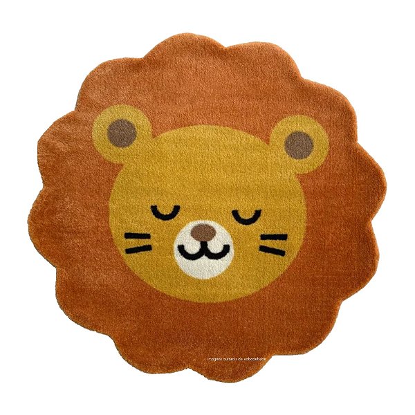 Tapete Para Quarto Infantil Orgânico - Leão Lion Mostarda