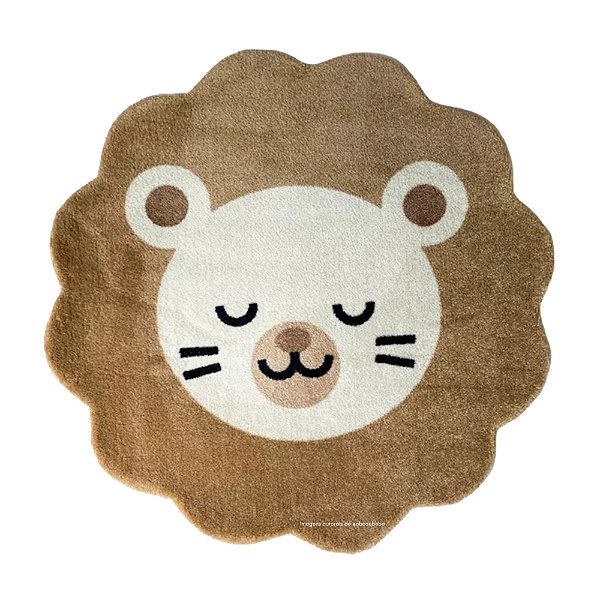 Tapete Para Quarto Infantil Orgânico - Leão Lion Gelo