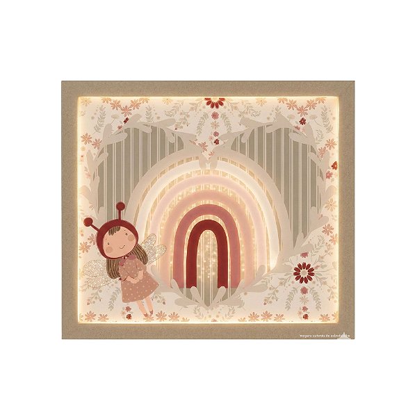 Quadro De Luz Arco Íris Decorativo Infantil - Fadinhas - 103500
