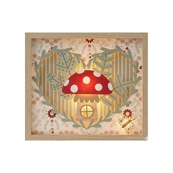 Quadro De Luz Cogumelo Decorativo Infantil - Fadinhas - 103502