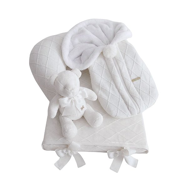 Kit Primeiros Momentos - 4 Peças Em Tricot - Branco