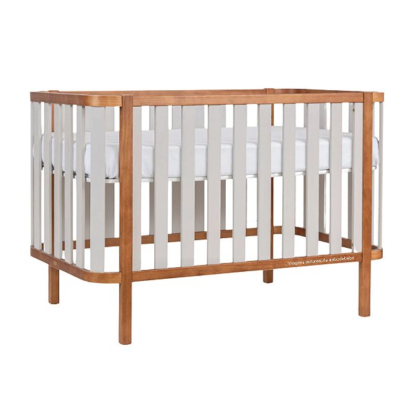 Berço 2 Em 1 Softy - Areia Com Nogueira
