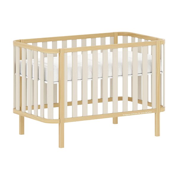 Berço 2 Em 1 Softy - Areia Com Carvalho Malva