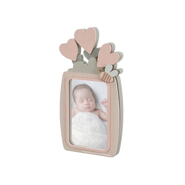 Porta Retrato Decorativo Infantil Vaso Coração - Flora - 105070