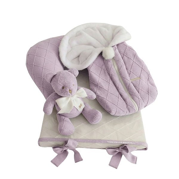 Kit Primeiros Momentos - 4 Peças Em Tricot - Lilás Depeche