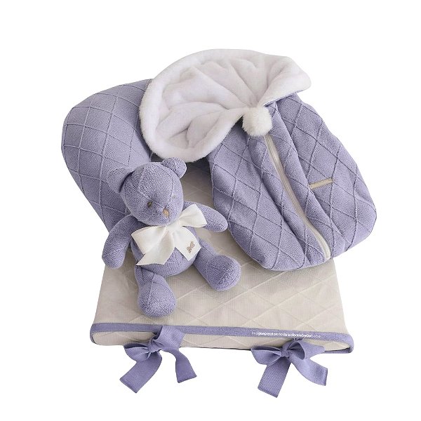 Kit Primeiros Momentos - 4 Peças Em Tricot - Lilás Atlanta