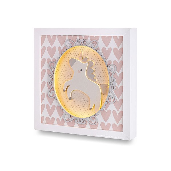 Quadro Decorativo Com Luz Unicórnio - Princess - 100500