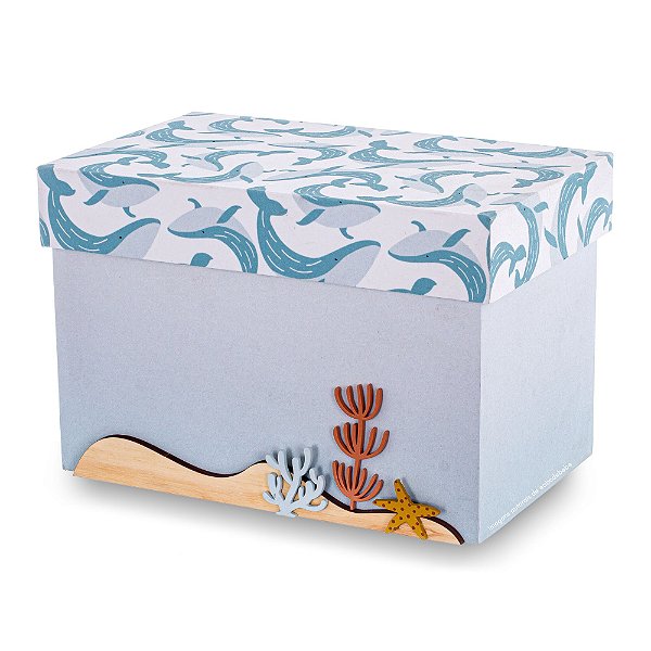 Caixa Organizadora Infantil Fundo Do Mar M - Mar - 77061