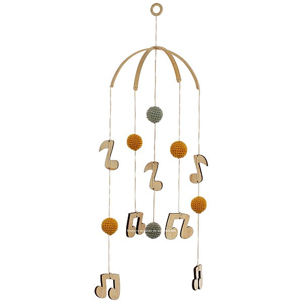 Móbile Em Crochê Para Berço - Música - 101110