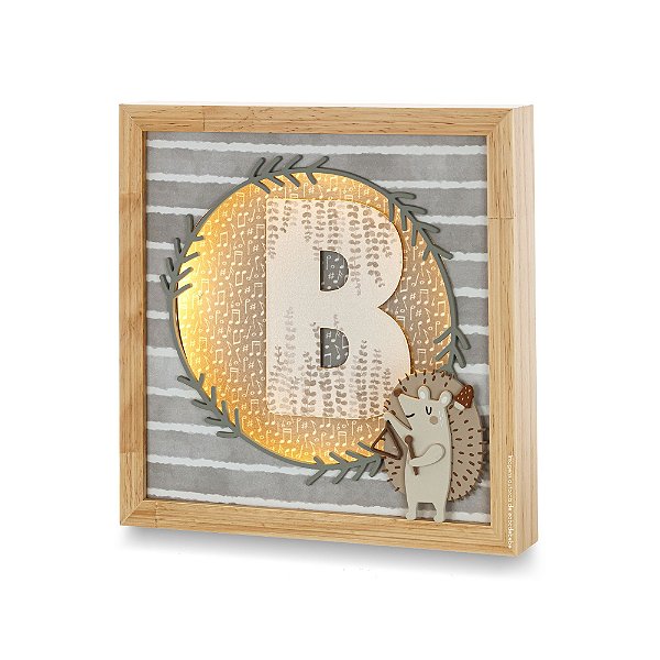 Quadro Decorativo Com Luz E Inicial Personalizável - Música - 101503 - Personalizado