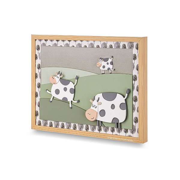 Quadro Decorativo Infantil Vaquinhas P - Fazendinha - 97025