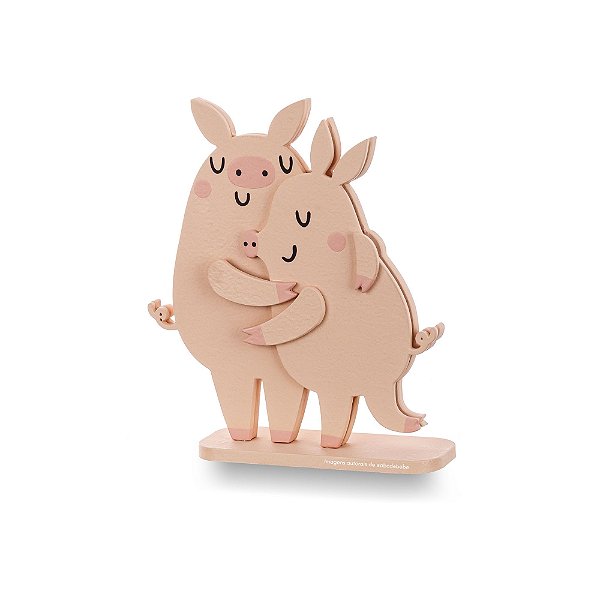 Enfeite Para Prateleira Decorativo Infantil Porquinhos - Fazendinha - 97033