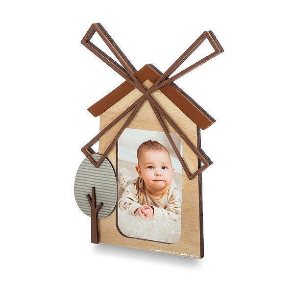 Porta Retrato Infantil Moinho Decorativo - Fazendinha - 97070