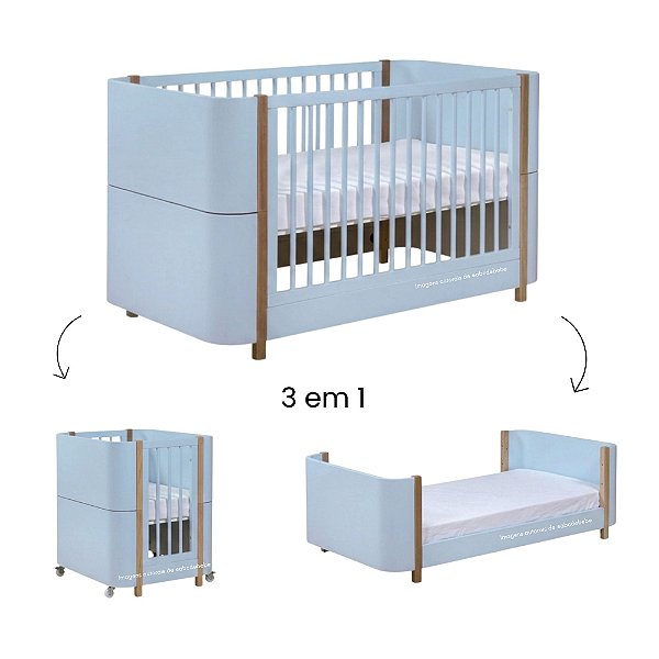 Berço Evolutivo 3 em 1 Kim - Azul