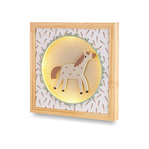 Quadro Infantil Decorativo Com Luz Cavalinho - Fazendinha - 97501