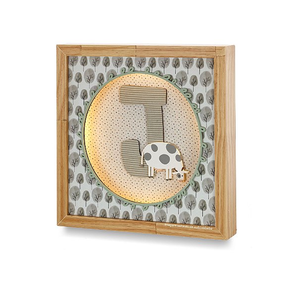 Quadro Infantil Decorativo Com Luz Inicial Personalizável - Fazendinha - 97503 - Personalizado
