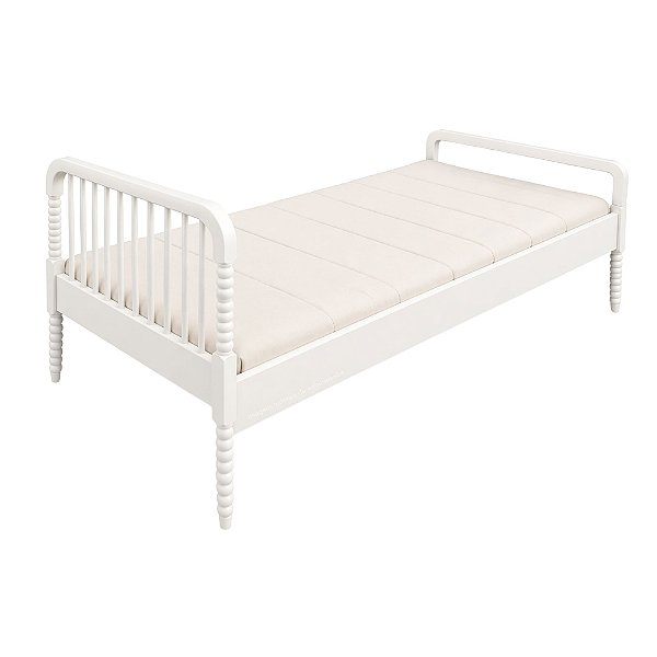 Cama Solteiro Infantil Dot Em Madeira Com Opção De Cama Auxiliar - Branco