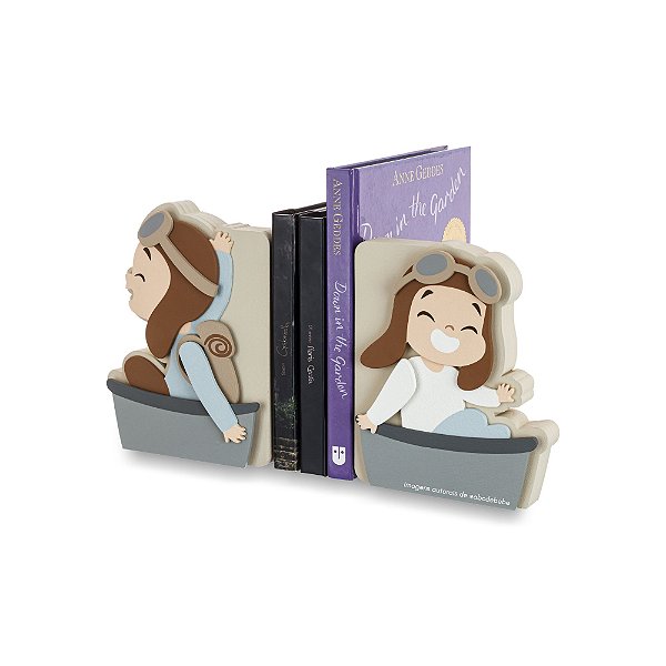 Kit Com 2 Apoios Para Livros Decorativo - Voar - 95053