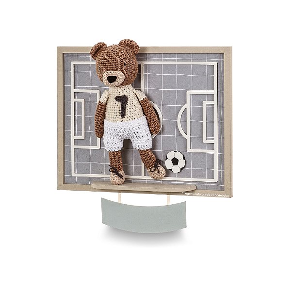 Quadro Amigurumi Decorativo Campo Personalizável Para Quarto De Bebê - Futebichos - 104028 - Personalizado