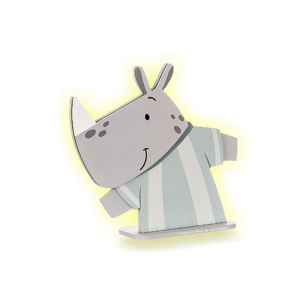 Luminária De Mesa Decorativa Rinoceronte - Futebichos - 104140