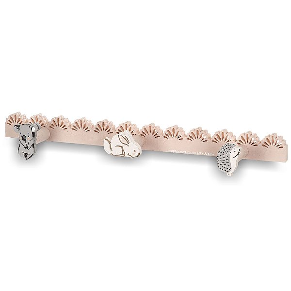 Cabideiro Infantil Decorativo Coelho / Porco Espinho / Coala - Meu Mundo - 106120