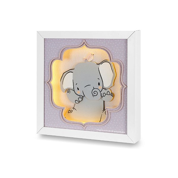 Quadro De Luz Elefante Decorativo - Meu Mundo - 106500