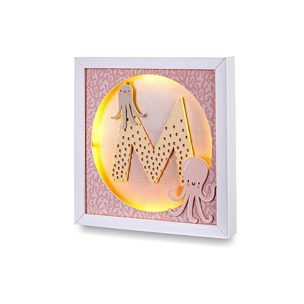 Quadro Com Luz LED Inicial Personalizável - Sereias - 78029 - Personalizado