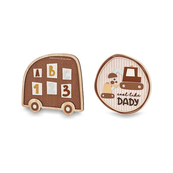 Kit Com 2 Quadros Infantis Para Decoração De Quarto De Bebê - Transportes - 108050