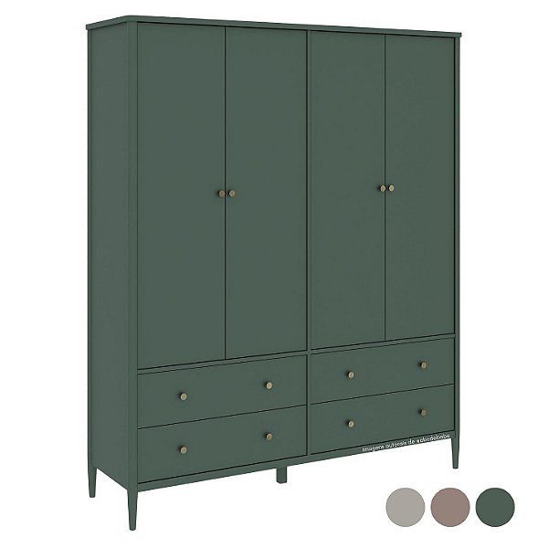 Guarda-Roupa Sora - 4 Portas - Cores