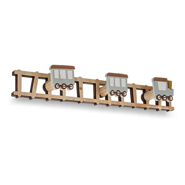 Cabideiro Decorativo Infantil Trenzinho - Transportes - 108120