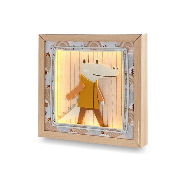 Quadro De Luz Infantil Decorativo Jacaré - Transportes - 108501
