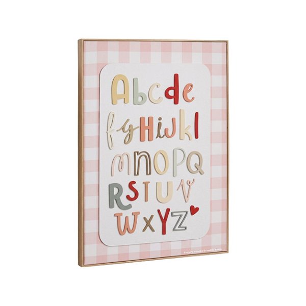 Quadro Infantil Decorativo Alfabeto M - Margaridas - 112024