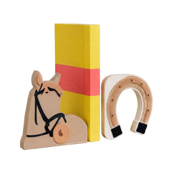 Aparador De Livro Decorativo Infantil Cavalo E Ferradura - Cavalos - 113053