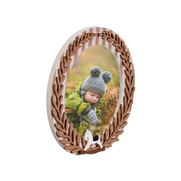 Porta-Retrato Decorativo Oval Infantil - Cavalos - 113070