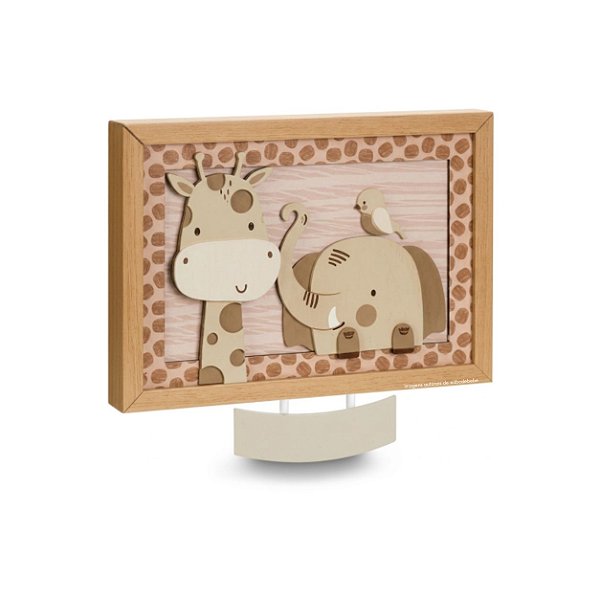 Porta Maternidade Decorativo Infantil Girafa E Elefante - Bichos Baby - 114020 - Personalizado