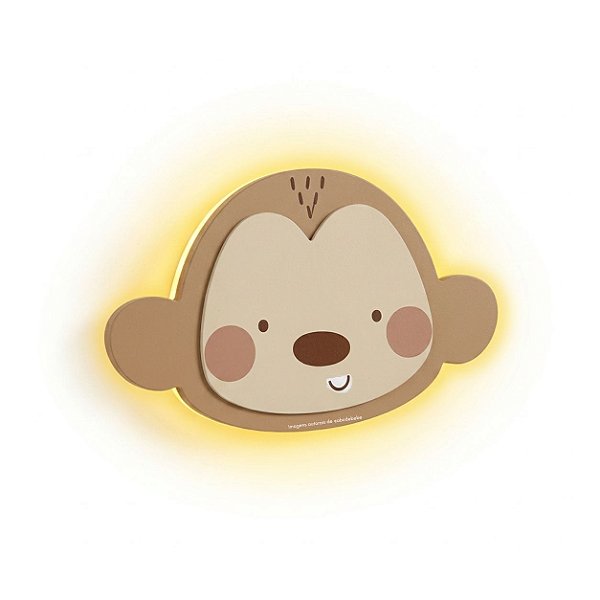 Luminária Infantil Decorativa De Parede Macaco - Bichos Baby II - 114143